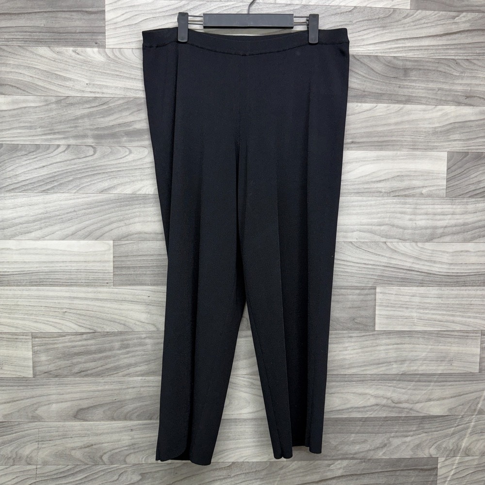 Chico's Pants Women's 8/ 1 Black Nylon Blend Relaxed Fit Straight Leg Pull On‎